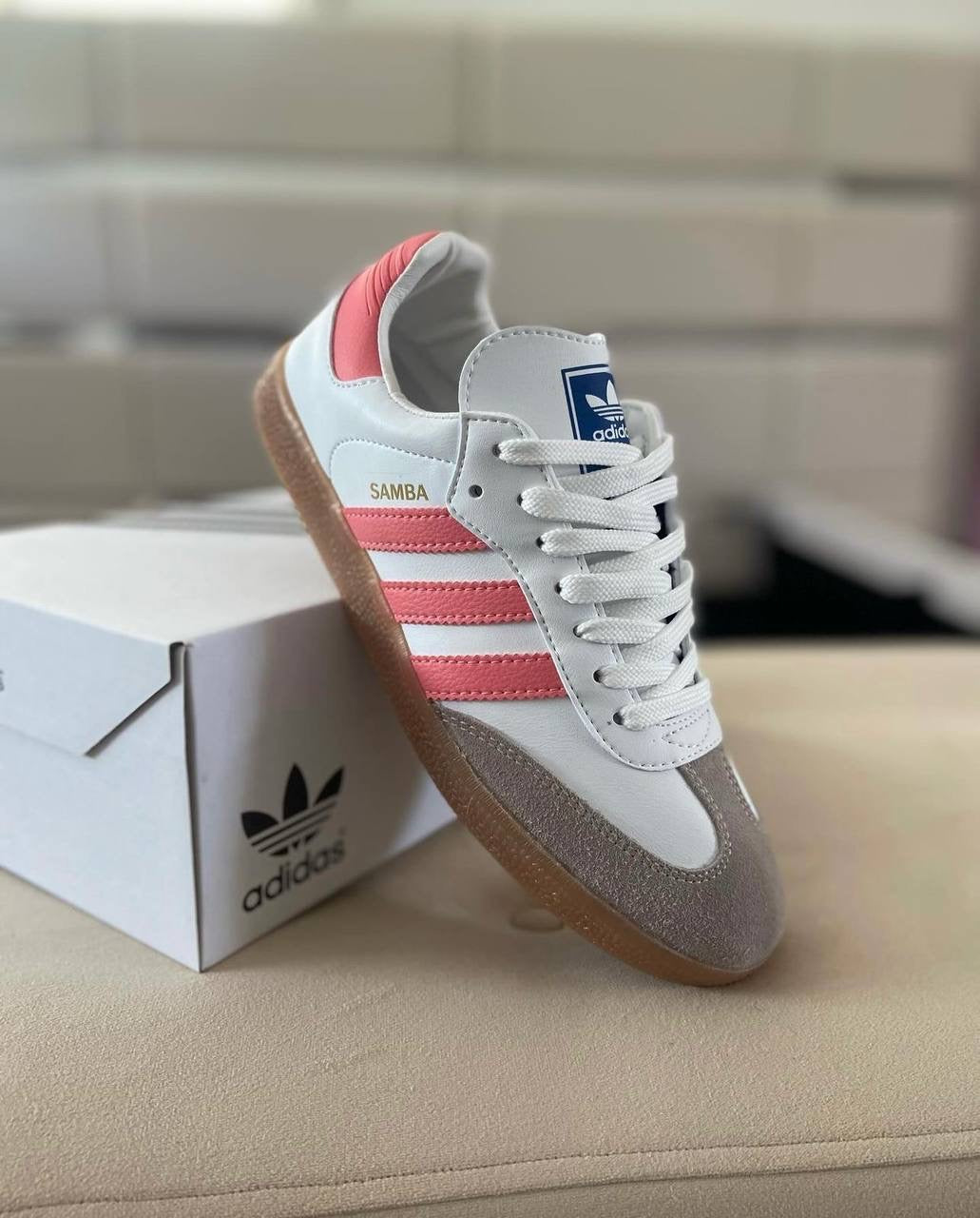 ADIDAS SAMBA BLANCO CON ROSA